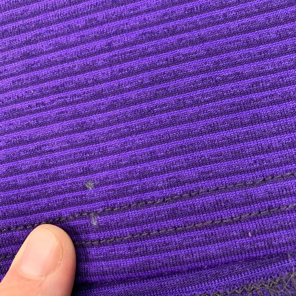 Nike Men Medium Dri-Fit  Purple Black Ribbed long Sleeve Performance Tee Shirt - Picture 6 of 8